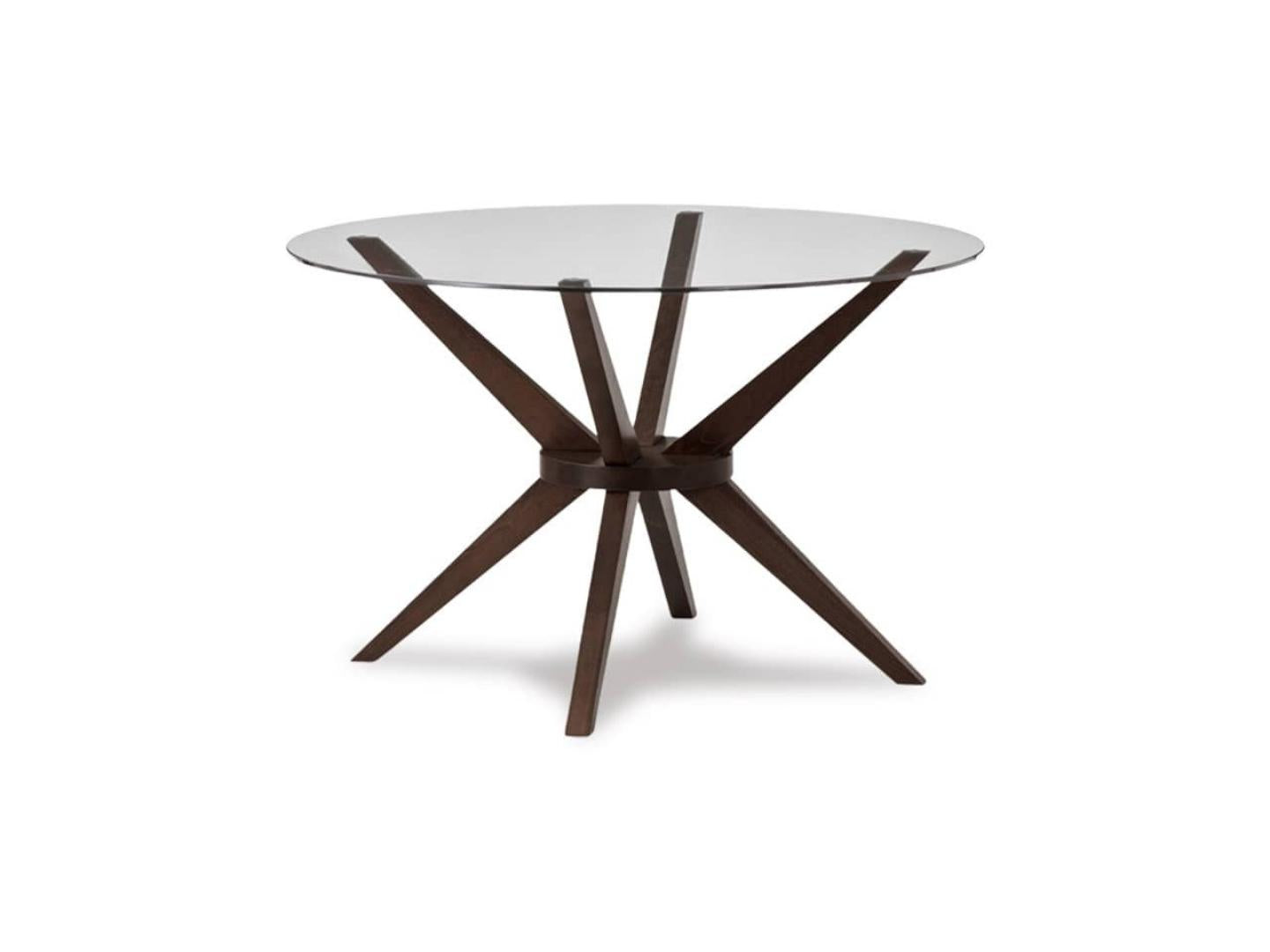 small round dining table glass top - Lux Furniture