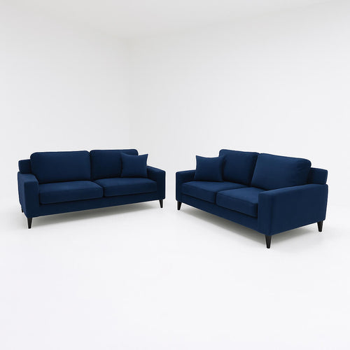 living room set- deep blue color -microsuede / Blue