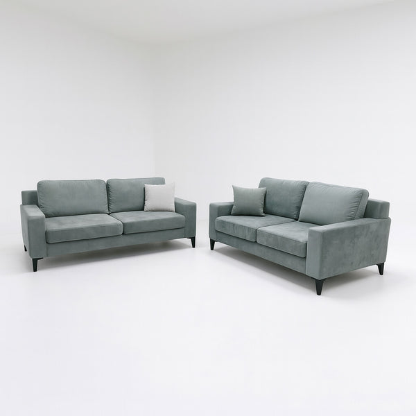 living room set- soft grey color -microsuede / Light Grey