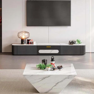 Modern TV stand in white and black