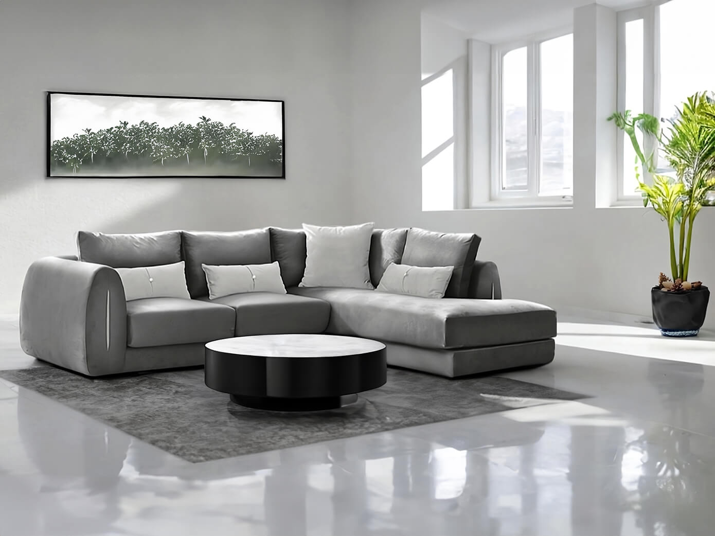 ted corner sofa / Grey