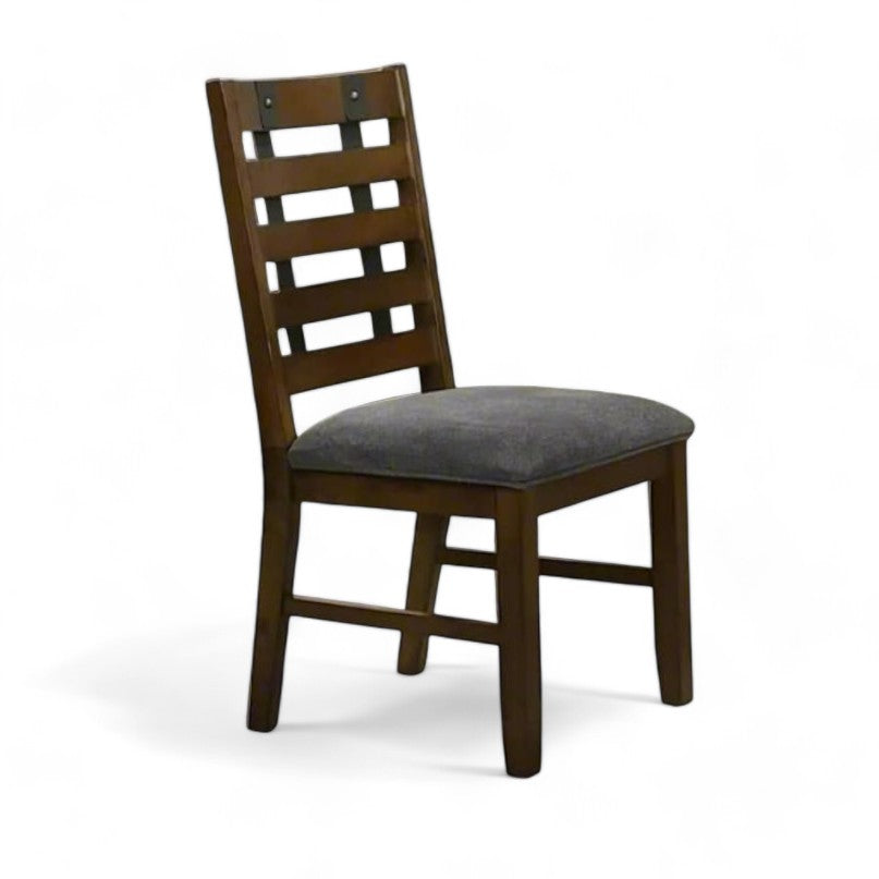 Обеденный стул Тронос, дерево, коричневый с антрацитовым сиденьем, рустик.