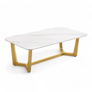Modern Ceramic Coffee Table Venetia / Gold stainless steel