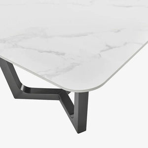 Modern Ceramic Coffee Table Venice, Black steel / black stainless steel